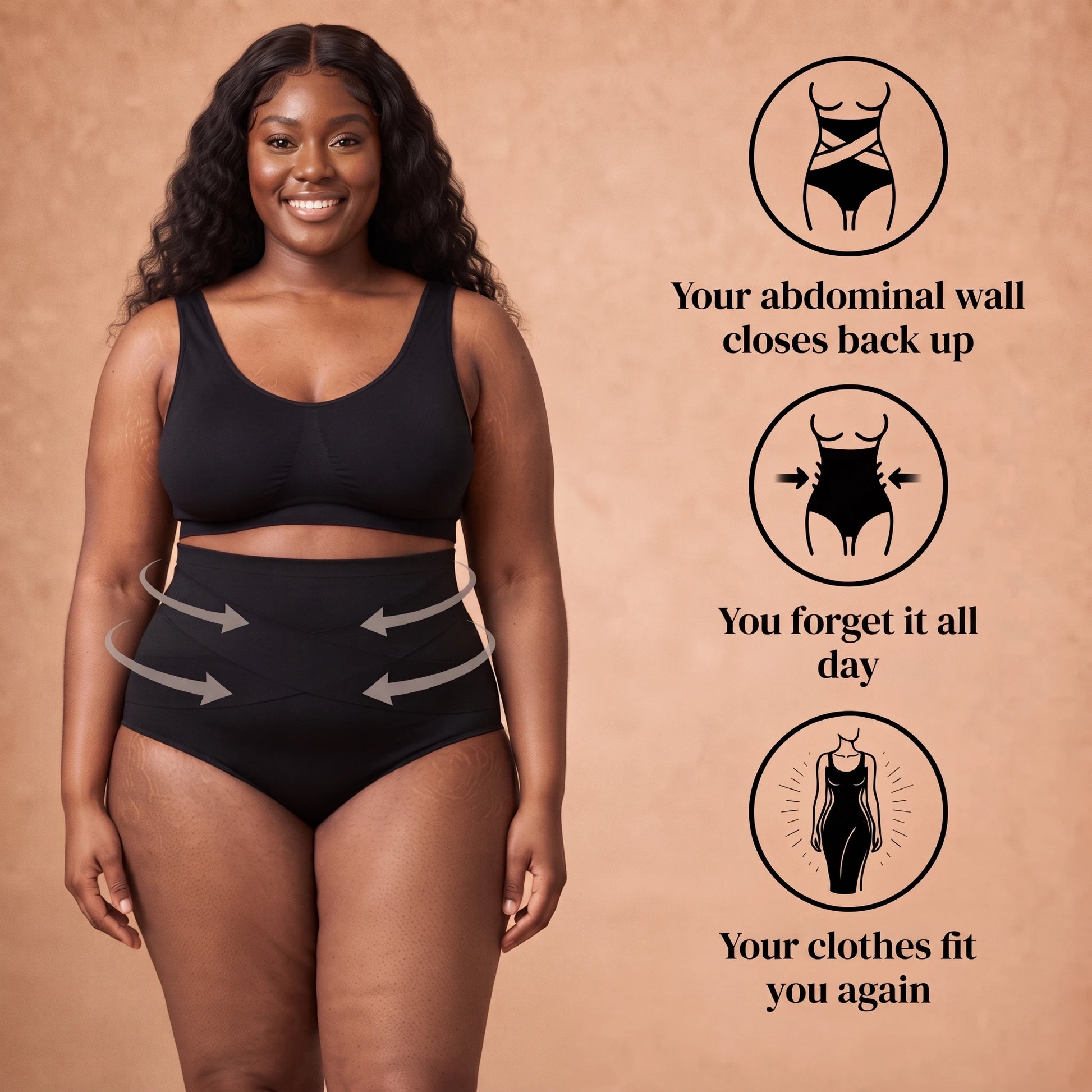 360 degree compression, front sides and back